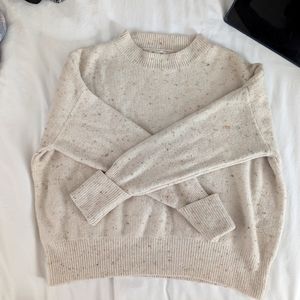 Cream funfetti speckled sweater size:S